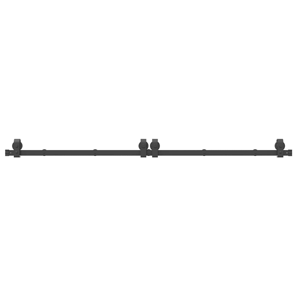 vidaXL Kit de quincaillerie de porte coulissante 200 cm Acier Noir