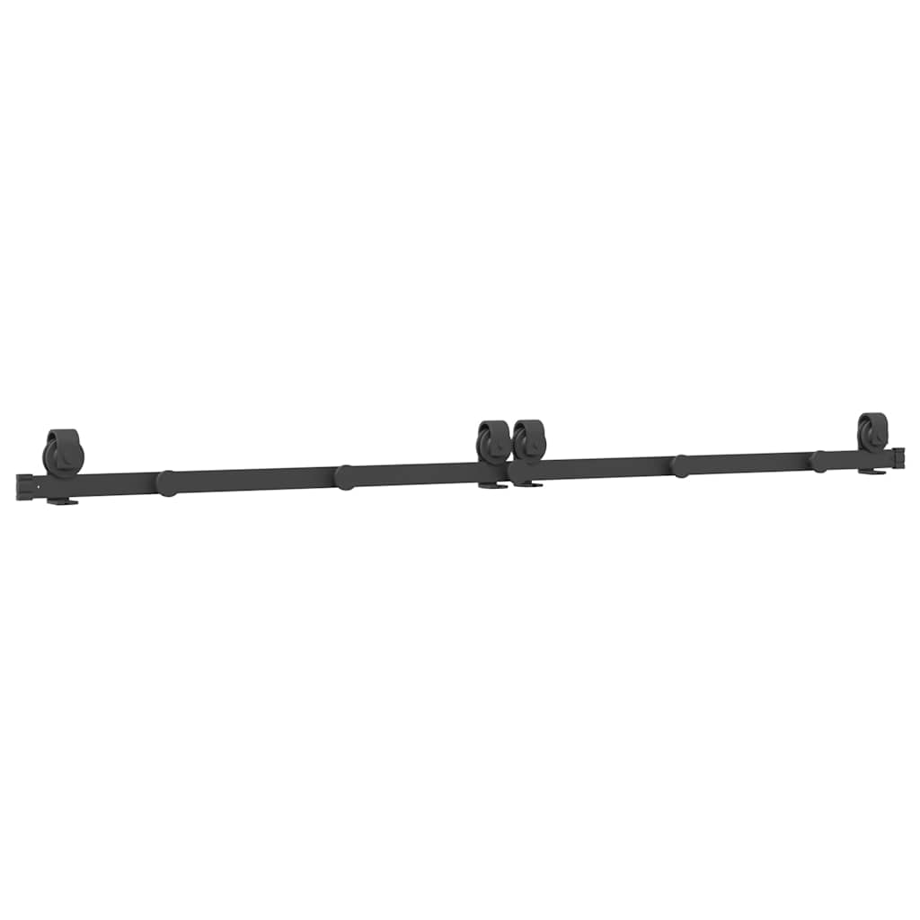 vidaXL Kit de quincaillerie de porte coulissante 200 cm Acier Noir