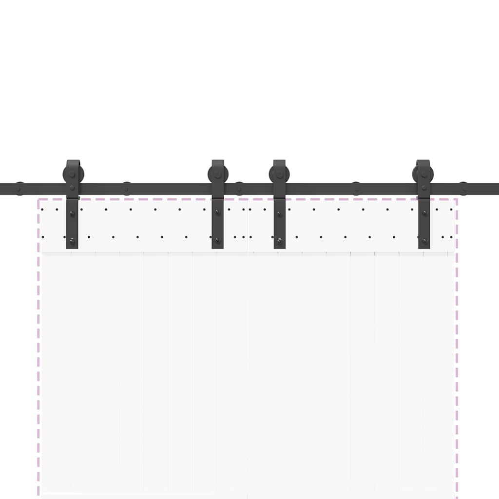 vidaXL Kit de quincaillerie de porte coulissante 200 cm Acier Noir