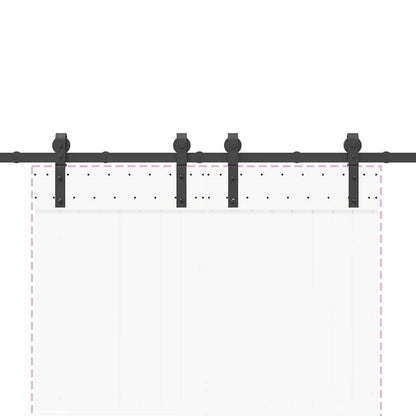 vidaXL Kit de quincaillerie de porte coulissante 200 cm Acier Noir