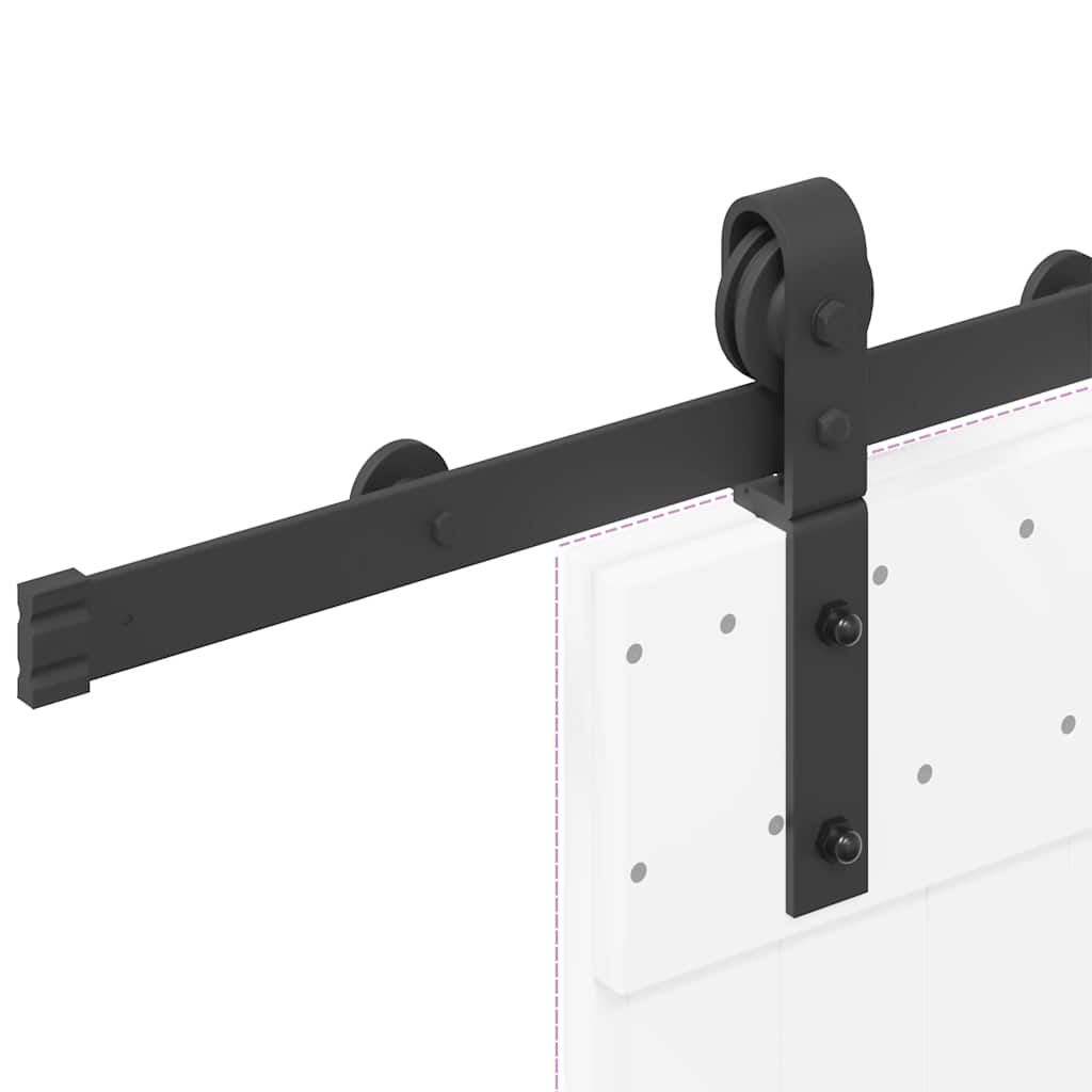 vidaXL Kit de quincaillerie de porte coulissante 200 cm Acier Noir