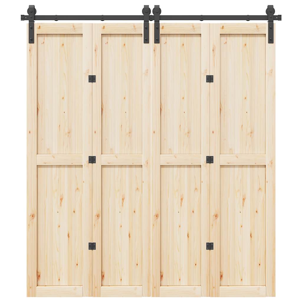 vidaXL Kit de quincaillerie de porte coulissante 200 cm Acier Noir