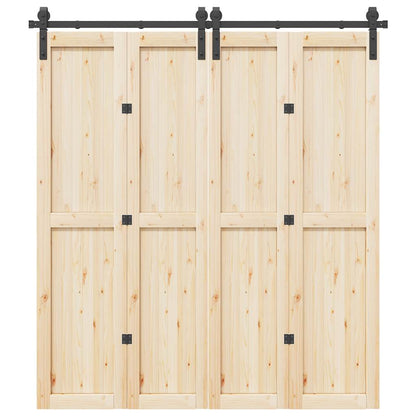 vidaXL Kit de quincaillerie de porte coulissante 200 cm Acier Noir