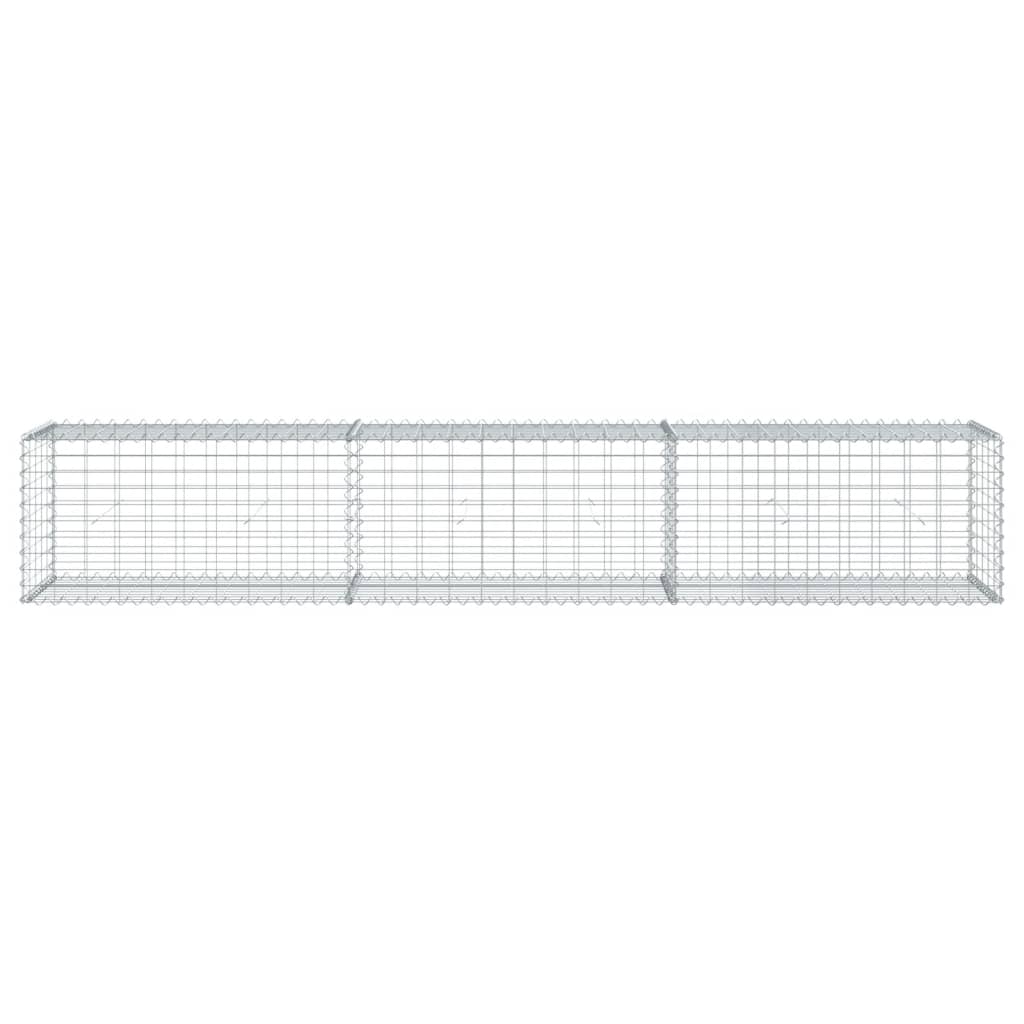 vidaXL Panier gabion avec couvercle 300x50x50 cm fer galvanisé