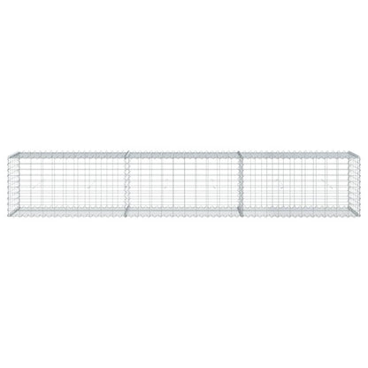 vidaXL Panier gabion avec couvercle 300x50x50 cm fer galvanisé