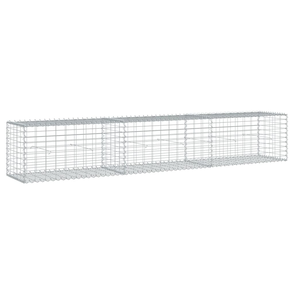 vidaXL Panier gabion avec couvercle 300x50x50 cm fer galvanisé