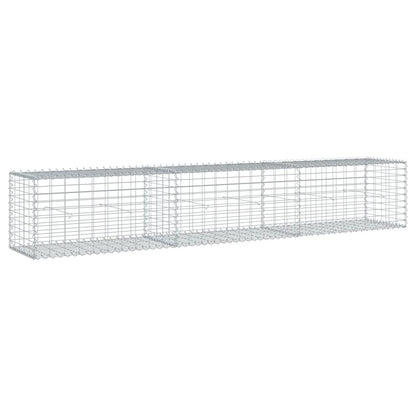 vidaXL Panier gabion avec couvercle 300x50x50 cm fer galvanisé
