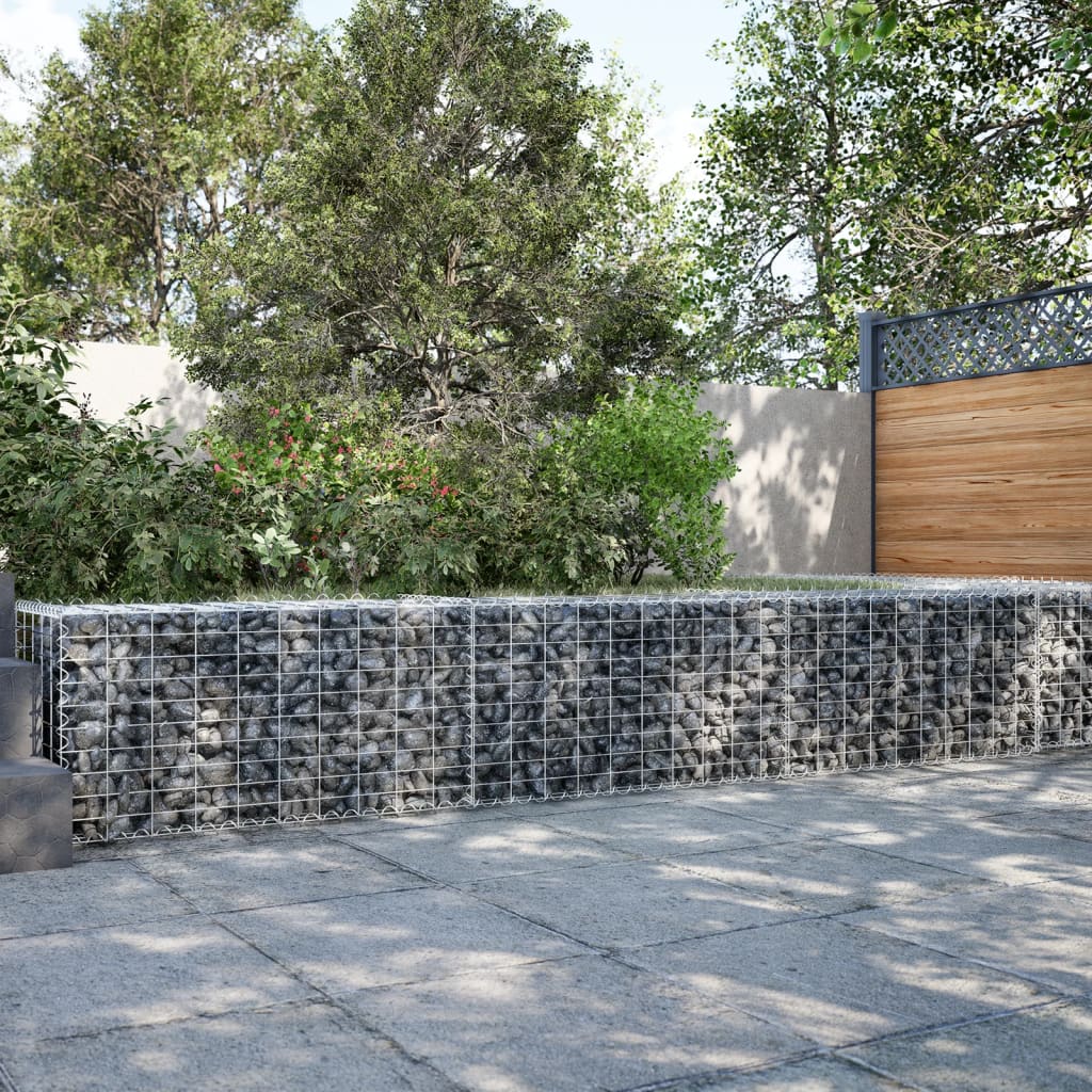 vidaXL Panier gabion avec couvercle 300x50x50 cm fer galvanisé