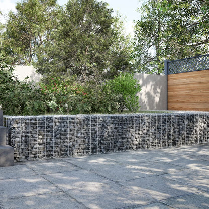 vidaXL Panier gabion avec couvercle 300x50x50 cm fer galvanisé