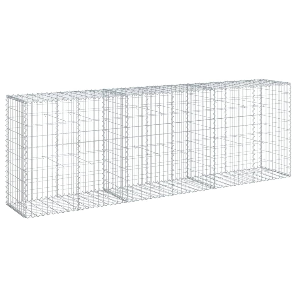 vidaXL Panier gabion avec couvercle 300x50x100 cm fer galvanisé