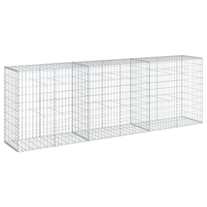 vidaXL Panier gabion avec couvercle 300x50x100 cm fer galvanisé