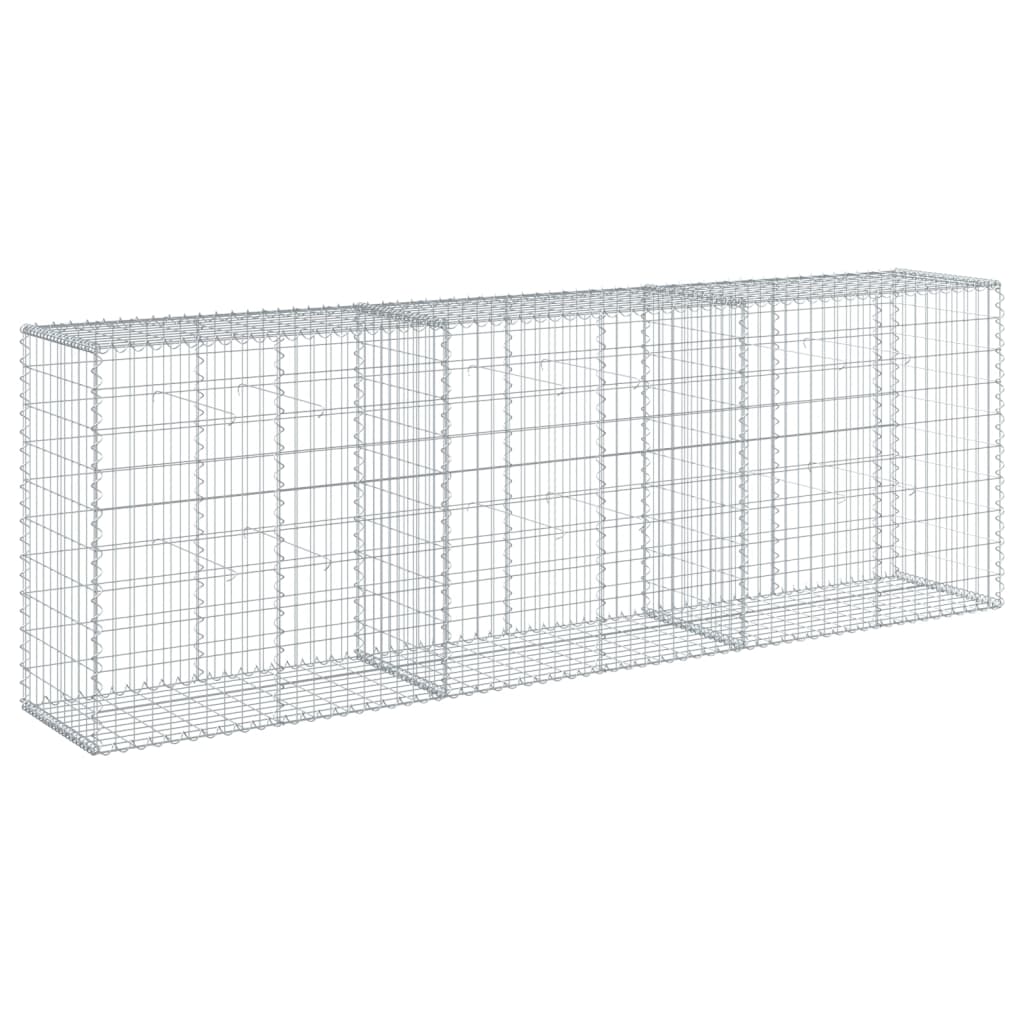 vidaXL Panier gabion avec couvercle 300x50x100 cm fer galvanisé