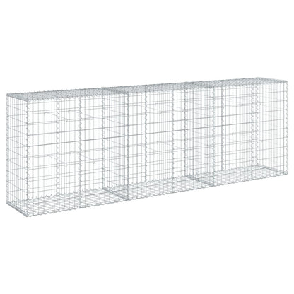 vidaXL Panier gabion avec couvercle 300x50x100 cm fer galvanisé