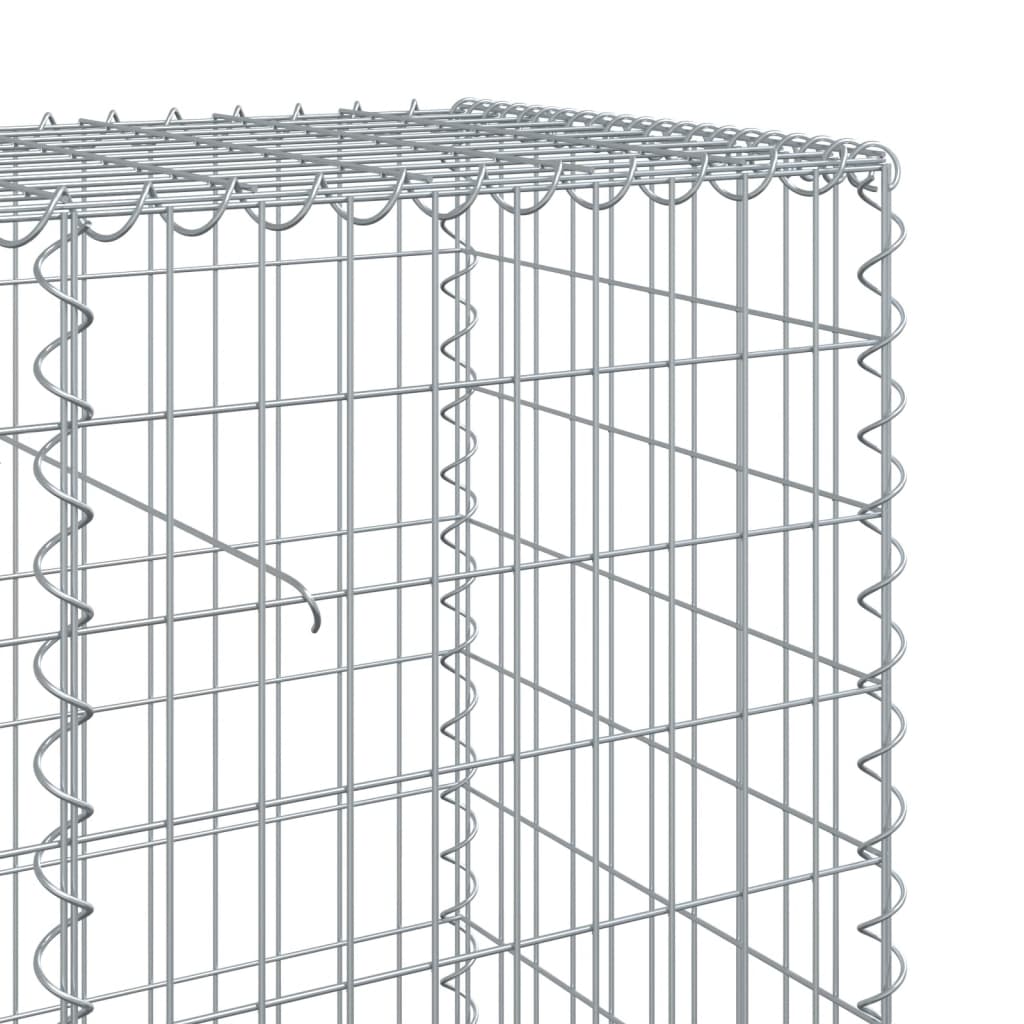 vidaXL Panier gabion avec couvercle 300x50x100 cm fer galvanisé