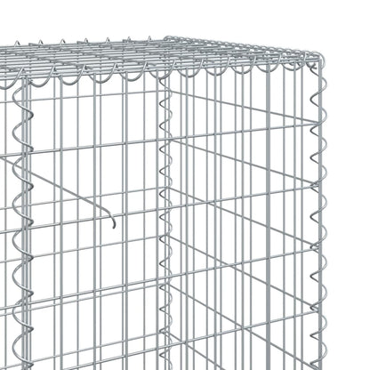 vidaXL Panier gabion avec couvercle 300x50x100 cm fer galvanisé