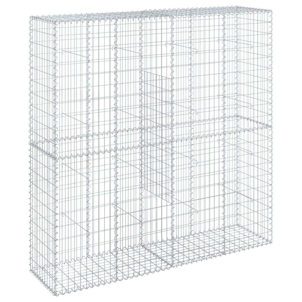 vidaXL Panier gabion avec couvercle 200x50x200 cm fer galvanisé