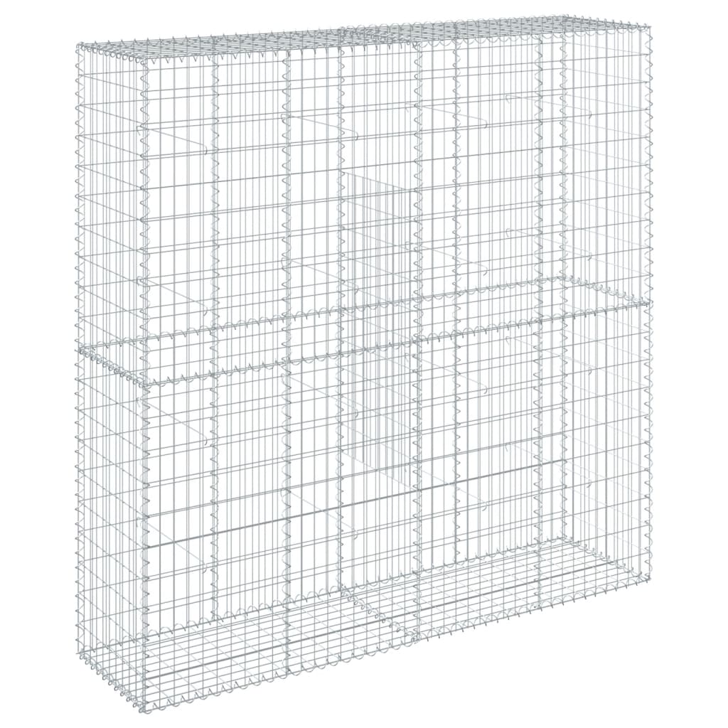 vidaXL Panier gabion avec couvercle 200x50x200 cm fer galvanisé