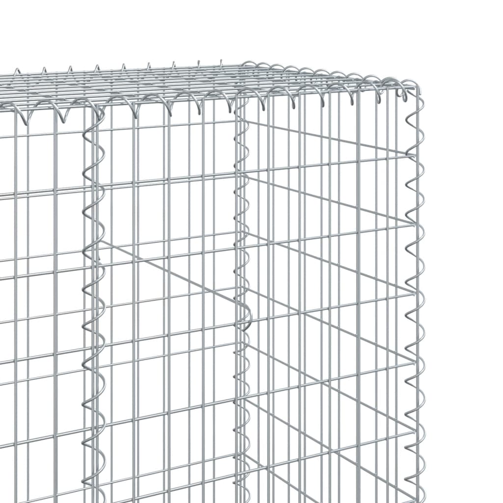 vidaXL Panier gabion avec couvercle 200x50x200 cm fer galvanisé