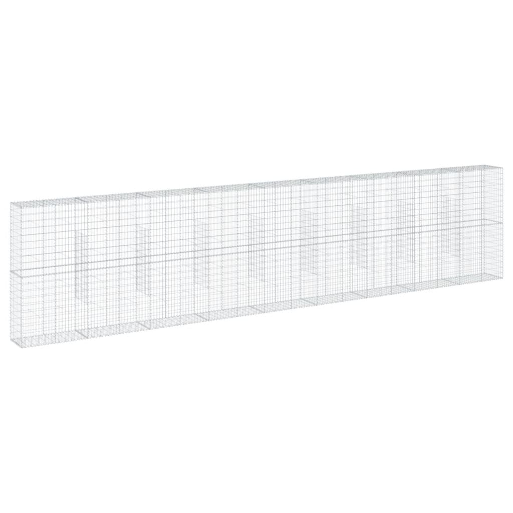 vidaXL Panier gabion avec couvercle 900x50x200 cm fer galvanisé