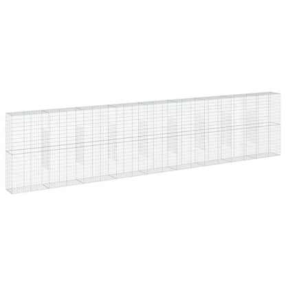 vidaXL Panier gabion avec couvercle 900x50x200 cm fer galvanisé