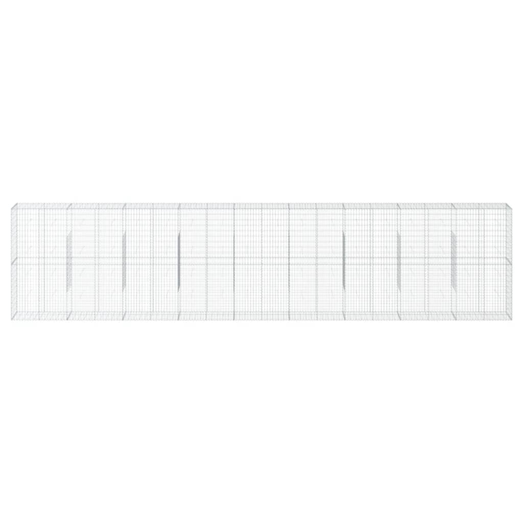 vidaXL Panier gabion avec couvercle 900x50x200 cm fer galvanisé