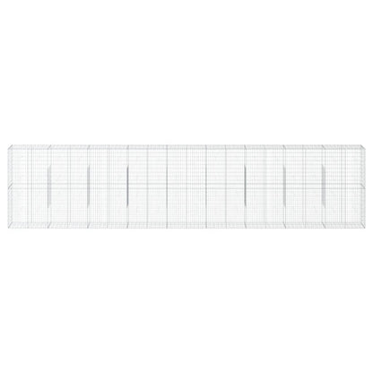 vidaXL Panier gabion avec couvercle 900x50x200 cm fer galvanisé