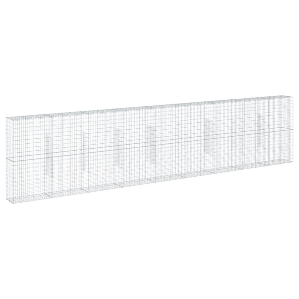 vidaXL Panier gabion avec couvercle 900x50x200 cm fer galvanisé
