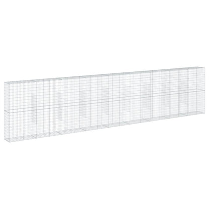 vidaXL Panier gabion avec couvercle 900x50x200 cm fer galvanisé