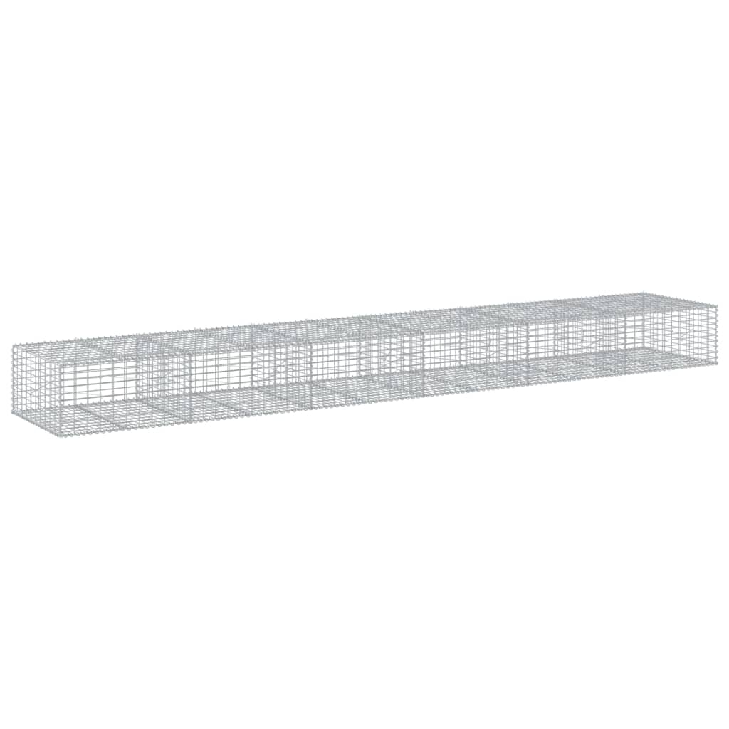 vidaXL Panier gabion avec couvercle 600x100x50 cm fer galvanisé