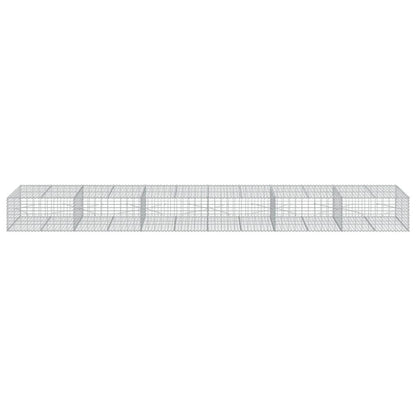 vidaXL Panier gabion avec couvercle 600x100x50 cm fer galvanisé