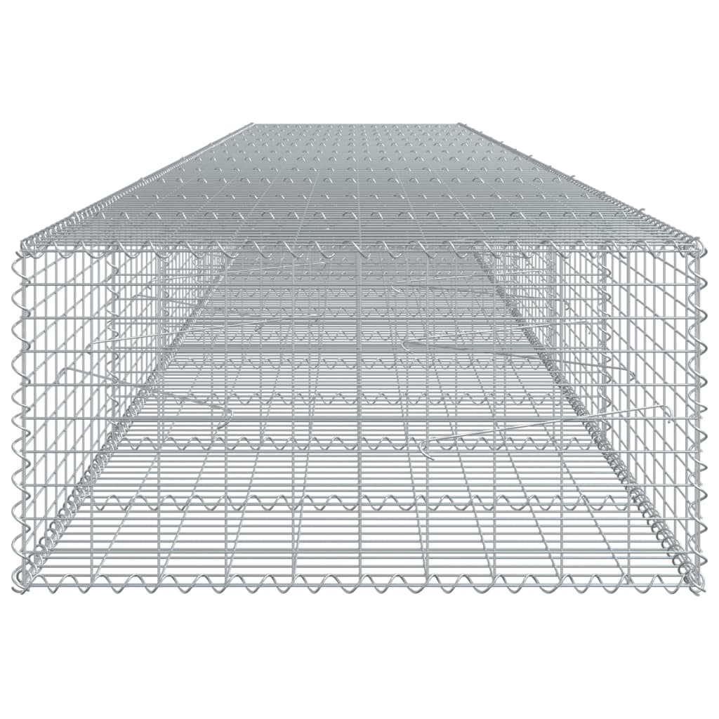 vidaXL Panier gabion avec couvercle 600x100x50 cm fer galvanisé