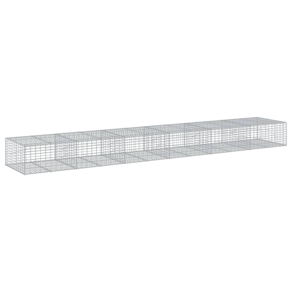 vidaXL Panier gabion avec couvercle 600x100x50 cm fer galvanisé