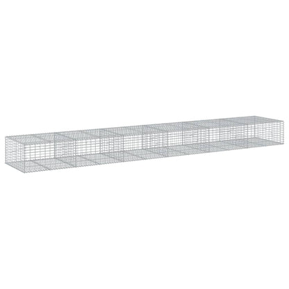 vidaXL Panier gabion avec couvercle 600x100x50 cm fer galvanisé