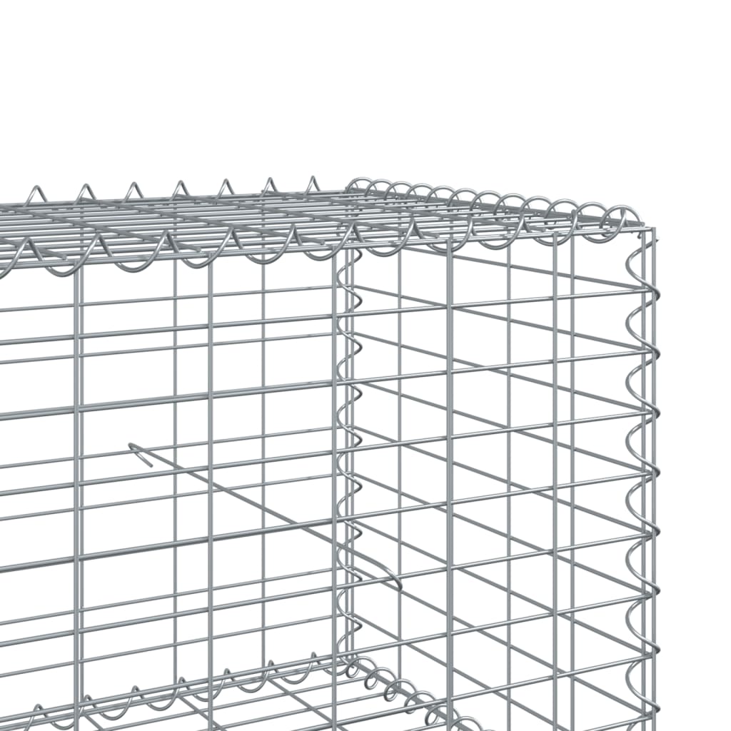 vidaXL Panier gabion avec couvercle 600x100x50 cm fer galvanisé