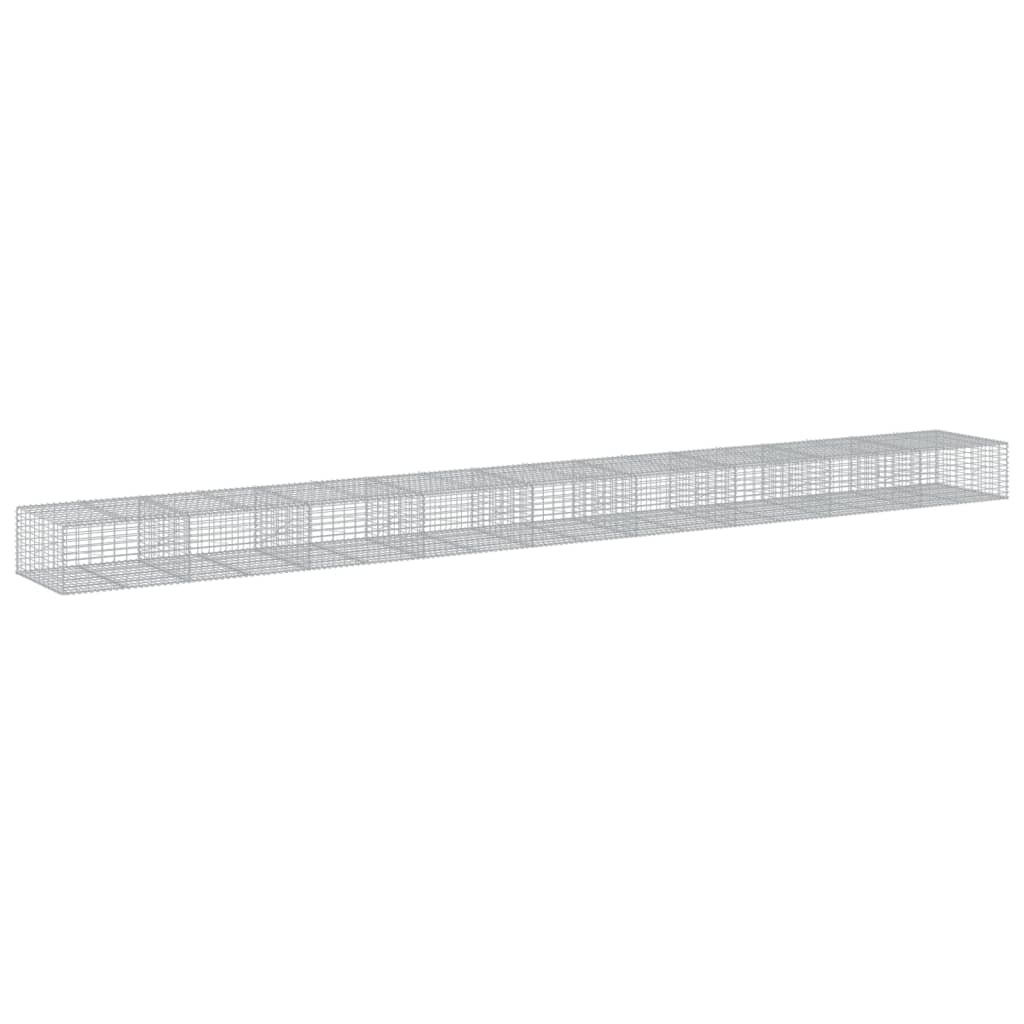 vidaXL Panier gabion avec couvercle 900x100x50 cm fer galvanisé