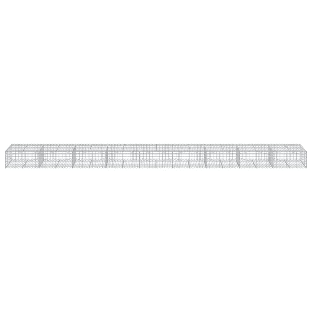 vidaXL Panier gabion avec couvercle 900x100x50 cm fer galvanisé