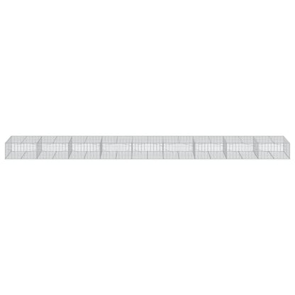 vidaXL Panier gabion avec couvercle 900x100x50 cm fer galvanisé