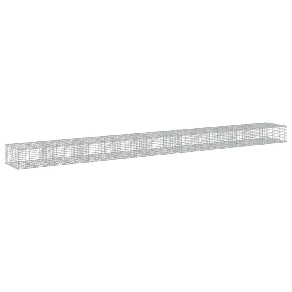 vidaXL Panier gabion avec couvercle 900x100x50 cm fer galvanisé