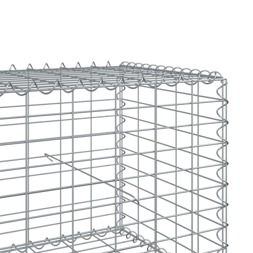 vidaXL Panier gabion avec couvercle 900x100x50 cm fer galvanisé