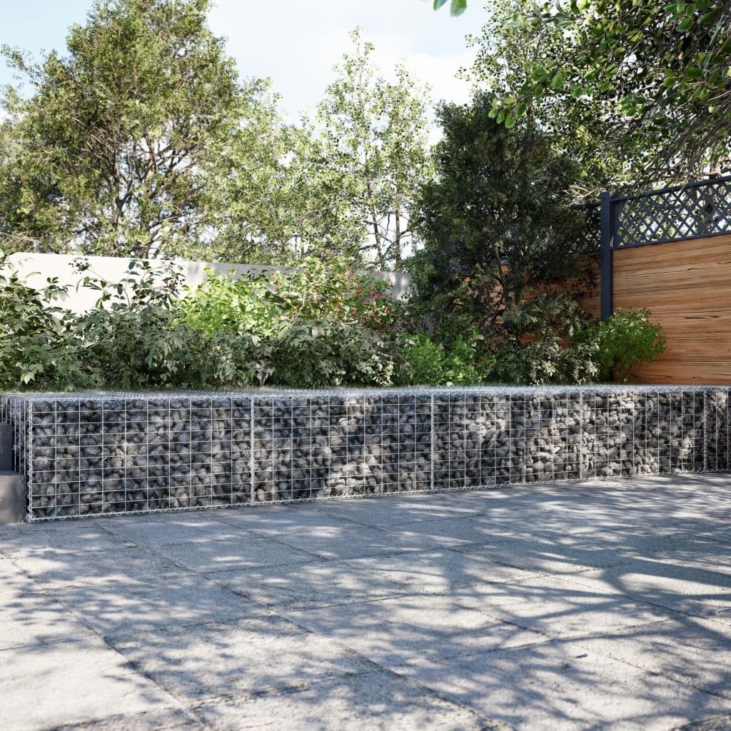 vidaXL Panier gabion avec couvercle 900x100x50 cm fer galvanisé
