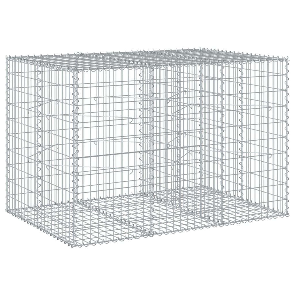 vidaXL Panier gabion avec couvercle 150x100x100 cm fer galvanisé