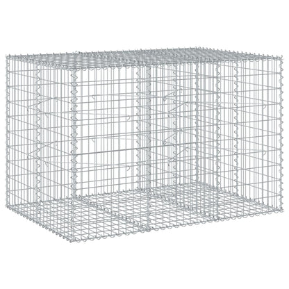 vidaXL Panier gabion avec couvercle 150x100x100 cm fer galvanisé