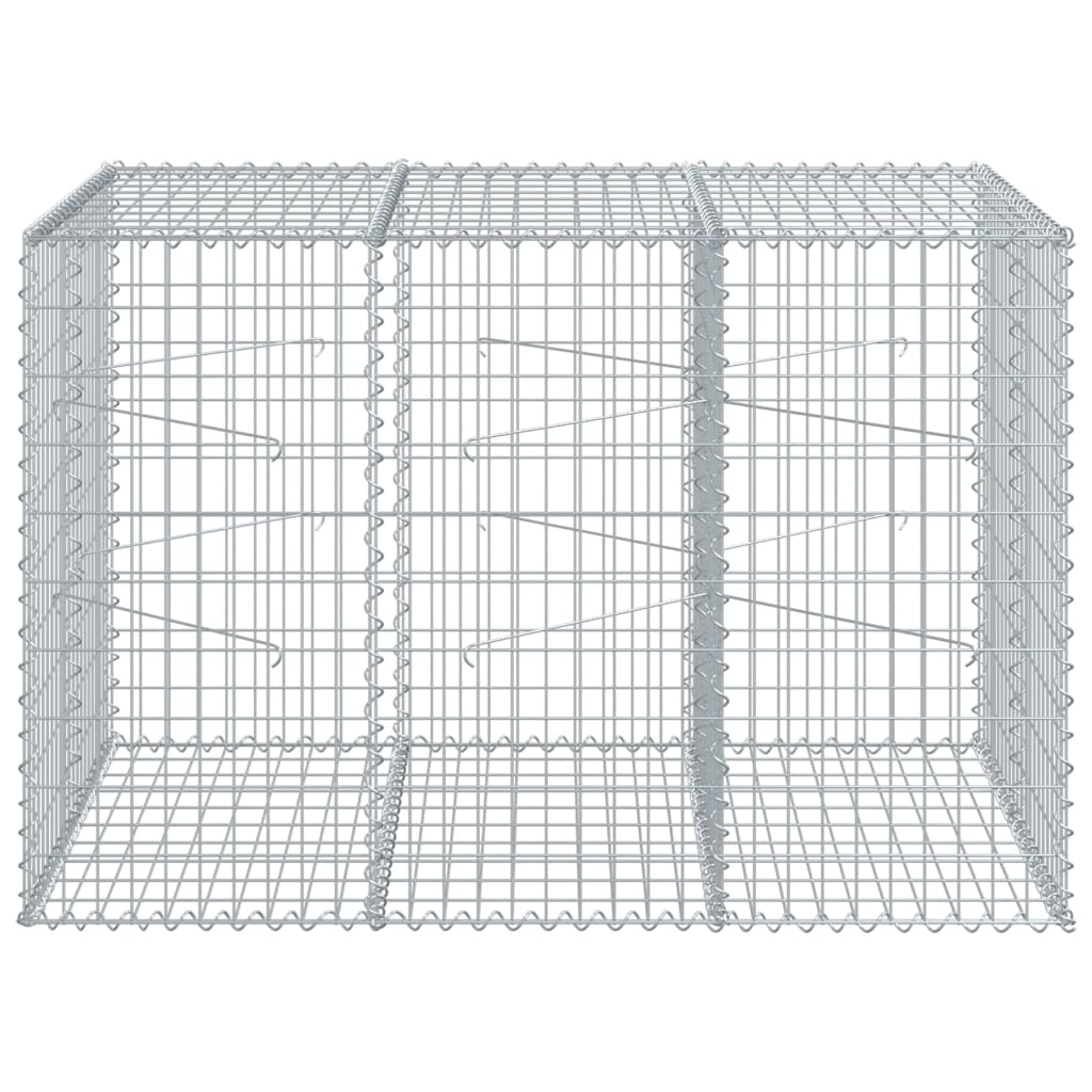 vidaXL Panier gabion avec couvercle 150x100x100 cm fer galvanisé