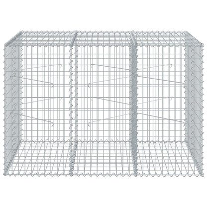 vidaXL Panier gabion avec couvercle 150x100x100 cm fer galvanisé