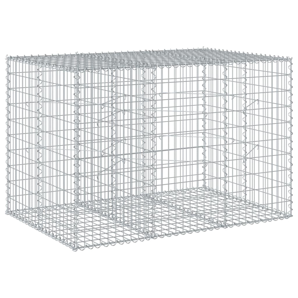 vidaXL Panier gabion avec couvercle 150x100x100 cm fer galvanisé