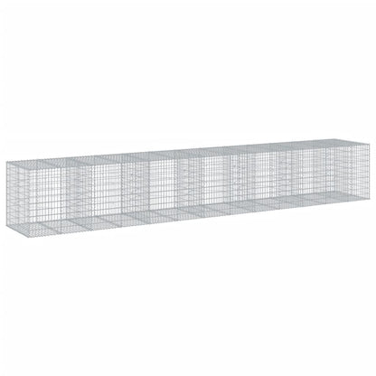 vidaXL Panier gabion avec couvercle 650x100x100 cm fer galvanisé