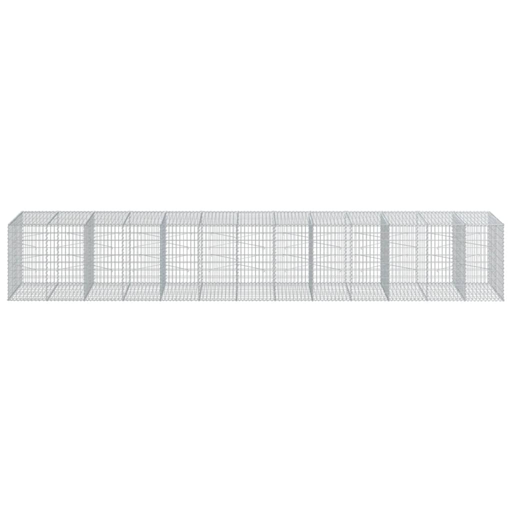 vidaXL Panier gabion avec couvercle 650x100x100 cm fer galvanisé