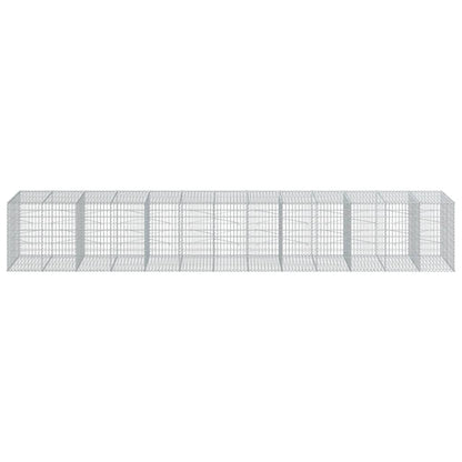 vidaXL Panier gabion avec couvercle 650x100x100 cm fer galvanisé