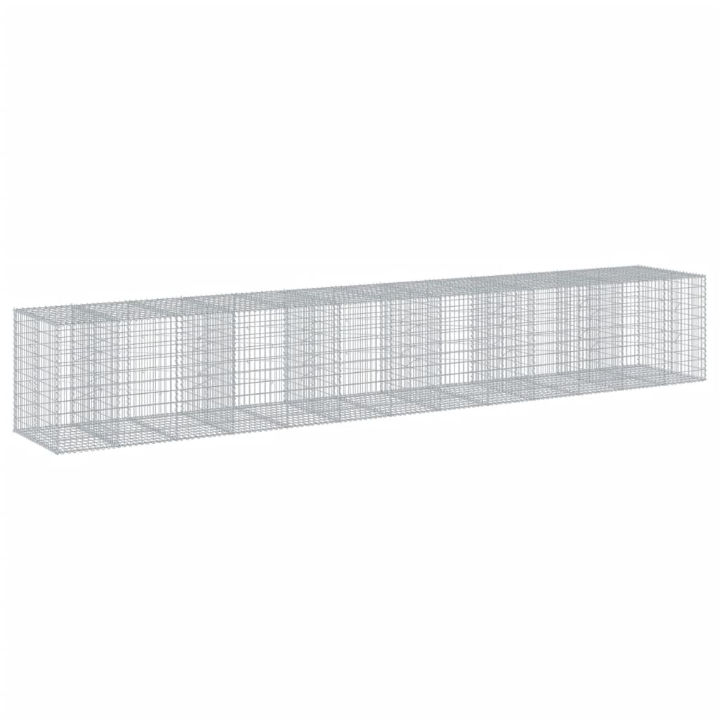 vidaXL Panier gabion avec couvercle 650x100x100 cm fer galvanisé
