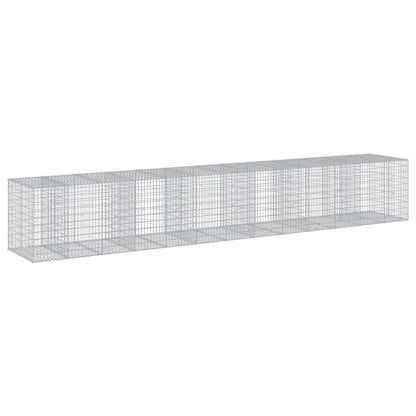 vidaXL Panier gabion avec couvercle 650x100x100 cm fer galvanisé